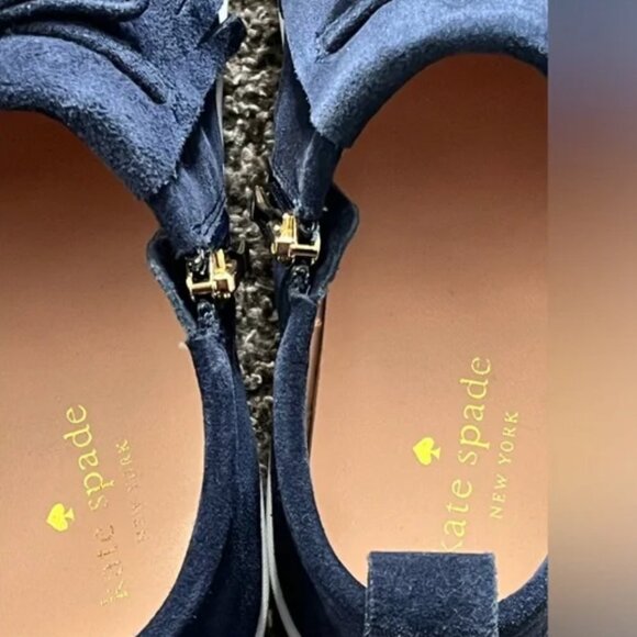 Kate Spade Navy Suede Sneakers - Picture 6 of 12